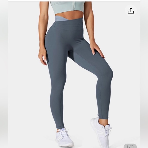 HALARA Pants - HALARA In My Feels Crossover Color Block Leggings NWOT